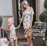 Robe mère fille blanche épaules dénudées